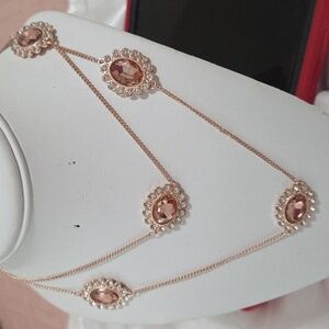 Long Monet Rose Gold Necklace Womens Gift